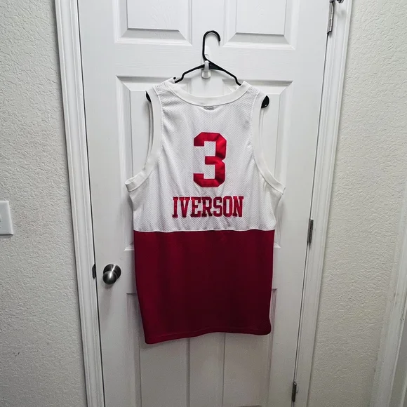 Nike Allen Iverson 76ers PHILA Jersey Mens 3XL Red White NBA Basketball - Picture 2 of 14